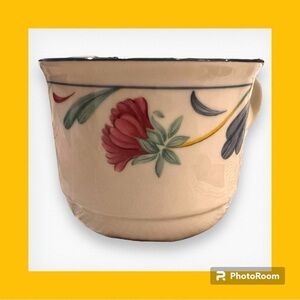 Lenox Chinastone Poppies On Blue Ceramic Mug Set of 9